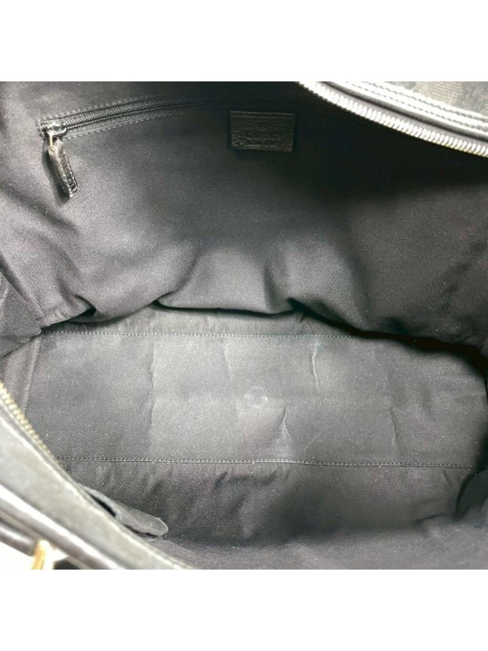 Gucci GG Tote Black Leather Logo Canvas - Picture 5 of 10